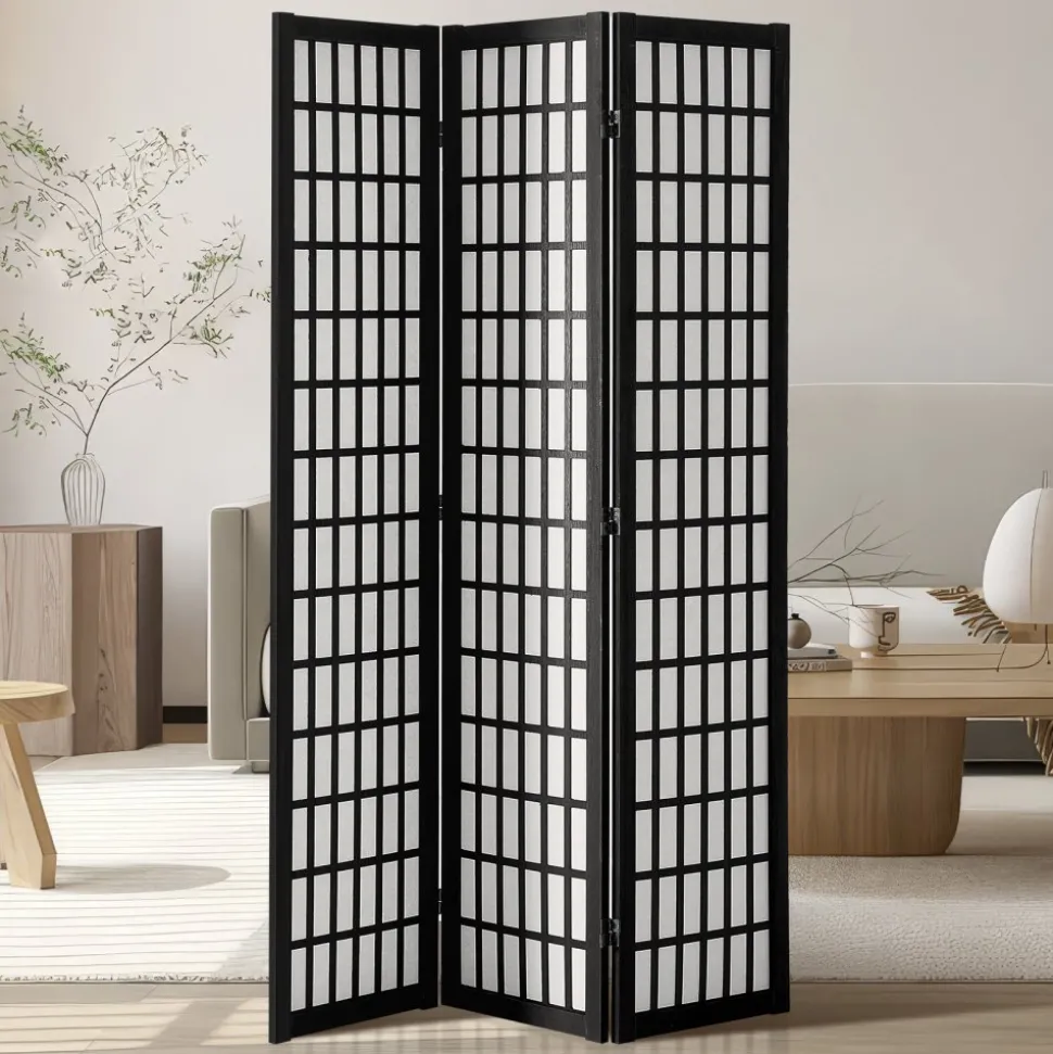 VEVOR Room Divider, 3 Panel Japanese Room Divider, Wood Folding Privacy Screen Indoor, Japanese Partition Dividers Portable Decoration Screens, for Room Separation Home Office Restaurant & Bedroom