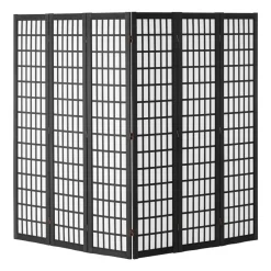 VEVOR Room Divider, 6 Panel Japanese Room Divider, Folding Privacy Screen Indoor, Portable Partition Dividers and Decoration Screens, for Room Separation, Home, Office, Restaurant & Bedroom (Black)