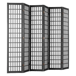 VEVOR Room Divider, 6 Panel Japanese Room Divider, Folding Privacy Screen Indoor, Portable Partition Dividers and Decoration Screens, for Room Separation, Home, Office, Restaurant & Bedroom (Black)