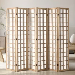 VEVOR Room Divider, 6 Panel Japanese Room Divider, Wood Folding Privacy Screen Indoor, Japanese Partition Dividers Portable Decoration Screens, for Room Separation Home Office Restaurant & Bedroom