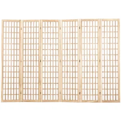 VEVOR Room Divider, 6 Panel Japanese Room Divider, Wood Folding Privacy Screen Indoor, Japanese Partition Dividers Portable Decoration Screens, for Room Separation Home Office Restaurant & Bedroom