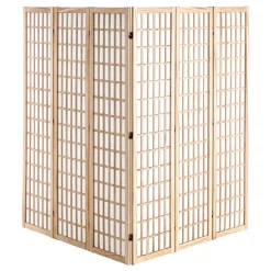 VEVOR Room Divider, 6 Panel Japanese Room Divider, Wood Folding Privacy Screen Indoor, Japanese Partition Dividers Portable Decoration Screens, for Room Separation Home Office Restaurant & Bedroom
