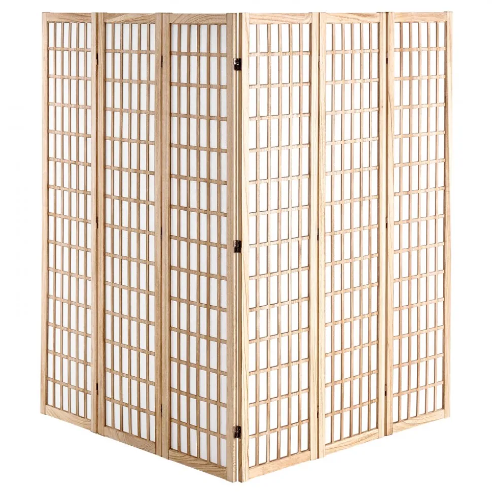 VEVOR Room Divider, 6 Panel Japanese Room Divider, Wood Folding Privacy Screen Indoor, Japanese Partition Dividers Portable Decoration Screens, for Room Separation Home Office Restaurant & Bedroom