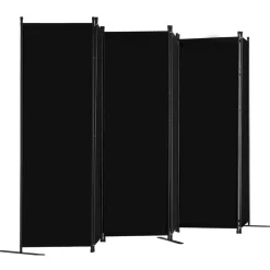 VEVOR Room Divider, 6 Panel Room Divider, Folding Privacy Screen and Portable Partition Divider for Room Separation, Freestanding Room Partitions for Office, Bedroom, Study, Black