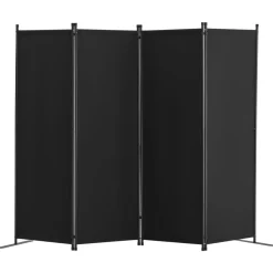 VEVOR Room Divider, 4 Panel Room Dividers and Folding Privacy Screens, Fabric Partition Room Dividers for Office, Bedroom, Dining Room, Study, Freestanding, Black