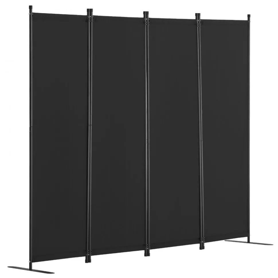 VEVOR Room Divider, 4 Panel Room Dividers and Folding Privacy Screens, Fabric Partition Room Dividers for Office, Bedroom, Dining Room, Study, Freestanding, Black