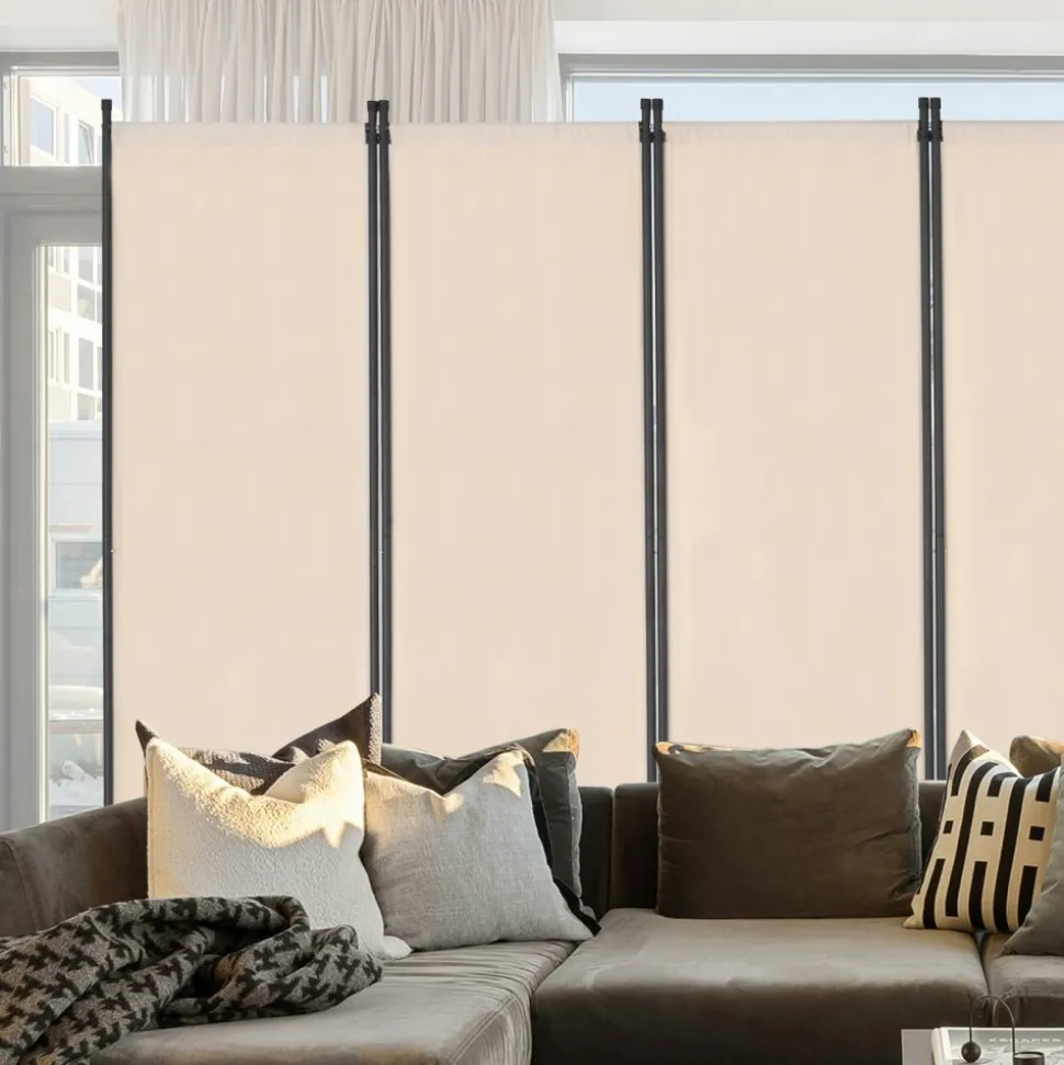 VEVOR Room Divider, 4 Panel Room Dividers and Folding Privacy Screens, Fabric Partition Room Dividers for Office, Bedroom, Dining Room, Study, Freestanding, White