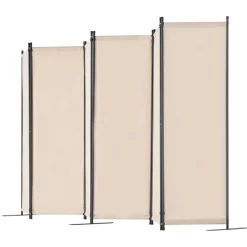VEVOR Room Divider, 4 Panel Room Dividers and Folding Privacy Screens, Fabric Partition Room Dividers for Office, Bedroom, Dining Room, Study, Freestanding, White