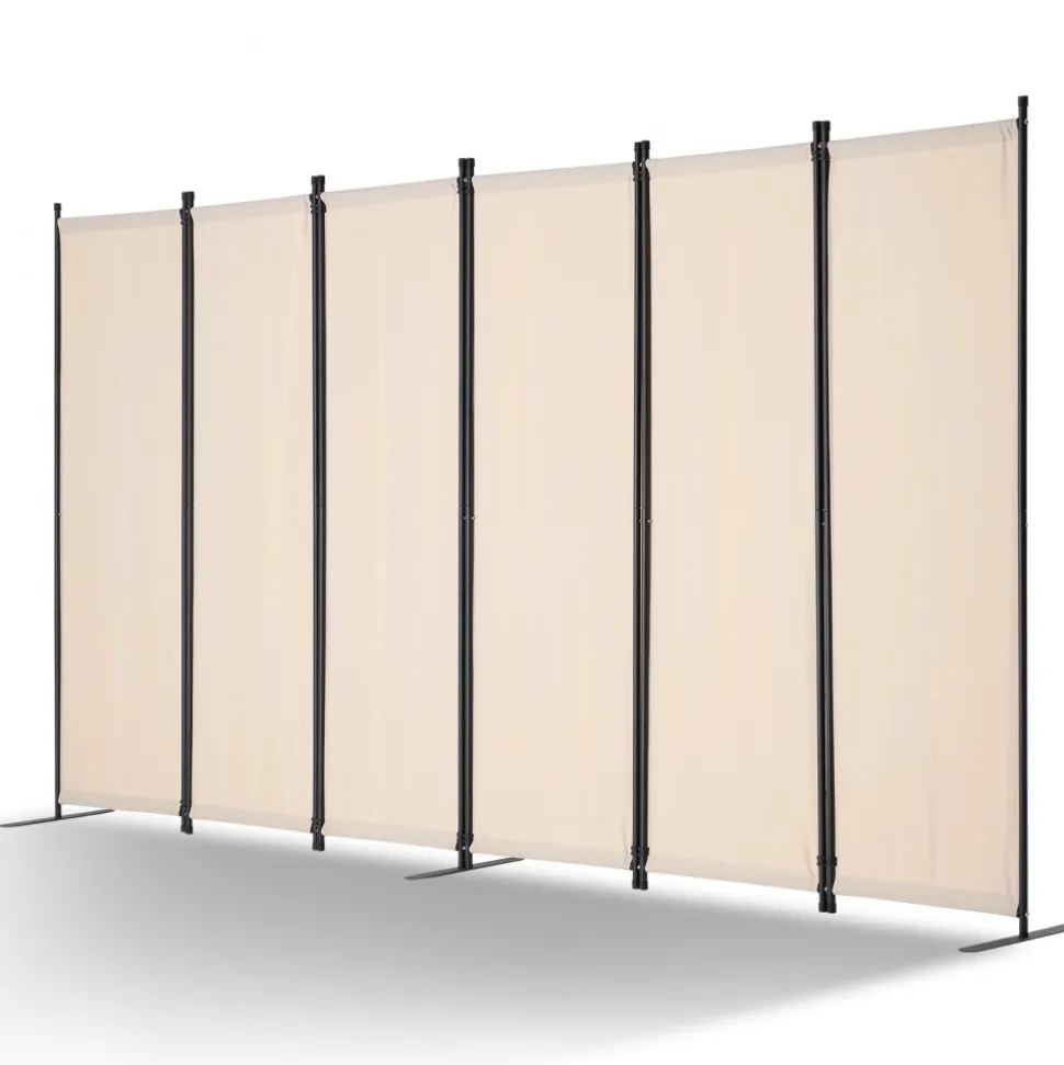 VEVOR Room Divider, 4 Panel Room Dividers and Folding Privacy Screens, Fabric Partition Room Dividers for Office, Bedroom, Dining Room, Study, Freestanding, White