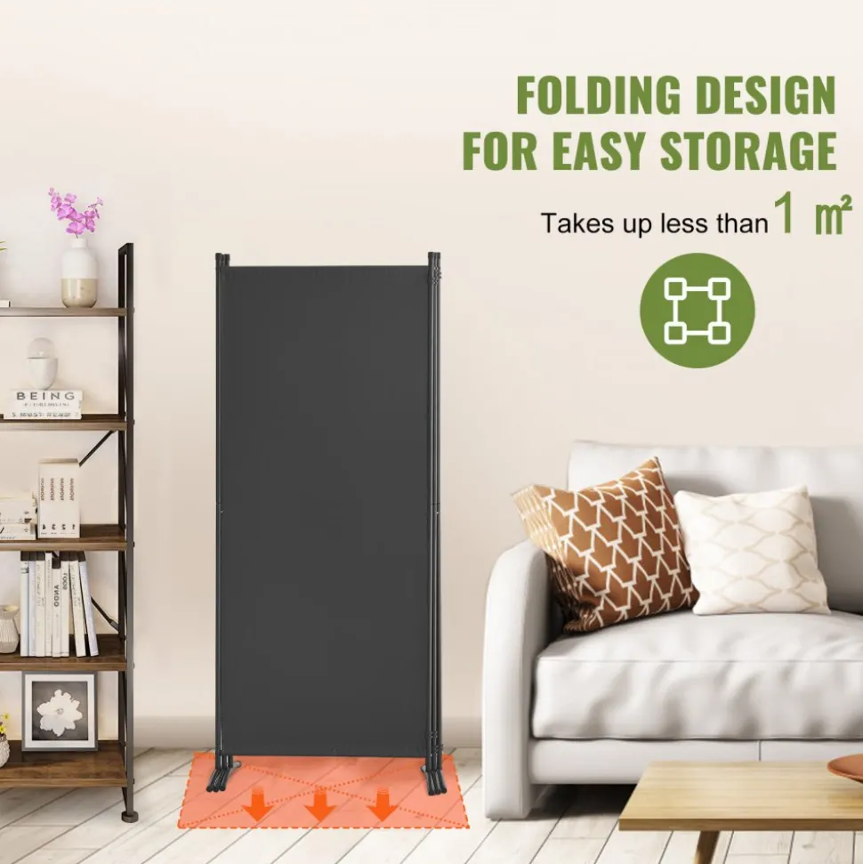 VEVOR Room Divider, 3 Panel Room Divider, Folding Privacy Screen and Portable Partition Divider for Room Separation, Freestanding Room Partitions for Office, Bedroom, Study, Grey