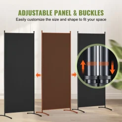 VEVOR Room Divider, 3 Panel Room Dividers and Folding Privacy Screens, Fabric Partition Room Dividers for Office, Bedroom, Dining Room, Study, Freestanding, Black