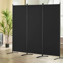 VEVOR Room Divider, 3 Panel Room Dividers and Folding Privacy Screens, Fabric Partition Room Dividers for Office, Bedroom, Dining Room, Study, Freestanding, Black