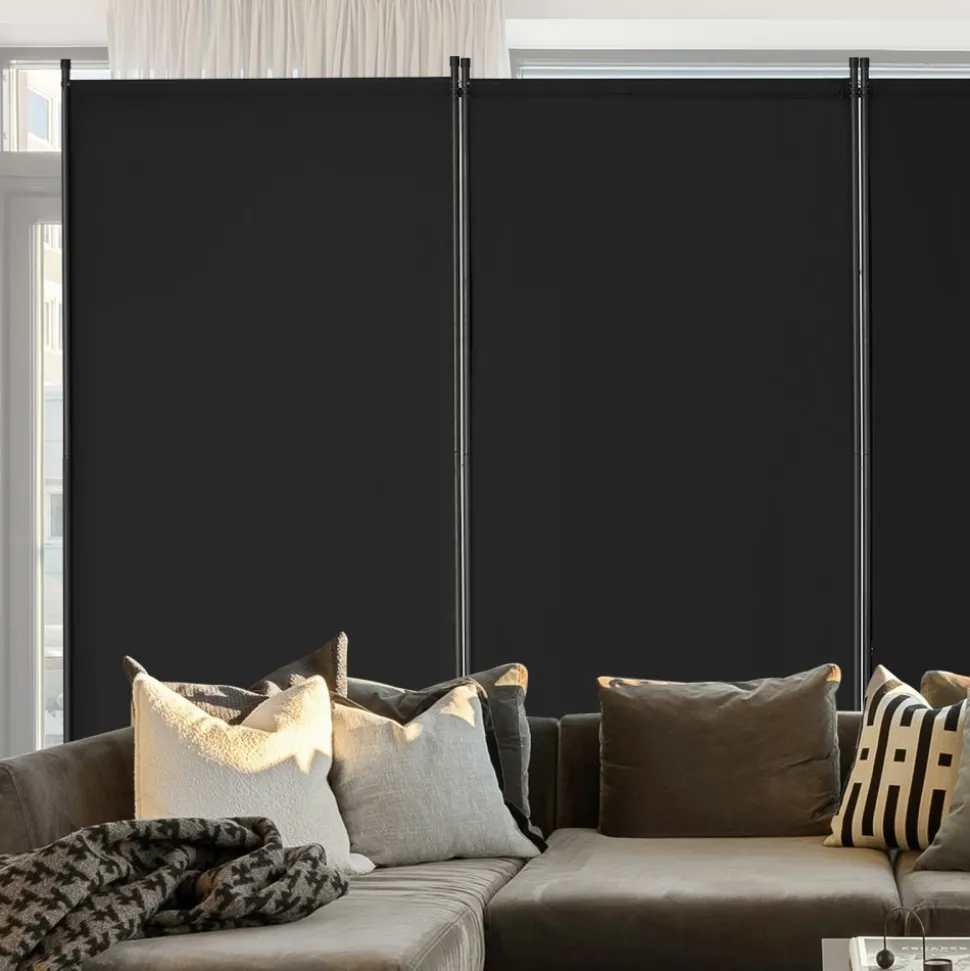 VEVOR Room Divider, 4 Panel Room Divider, Folding Privacy Screen and Portable Partition Divider for Room Separation, Freestanding Room Partitions for Office, Bedroom, Study, Black