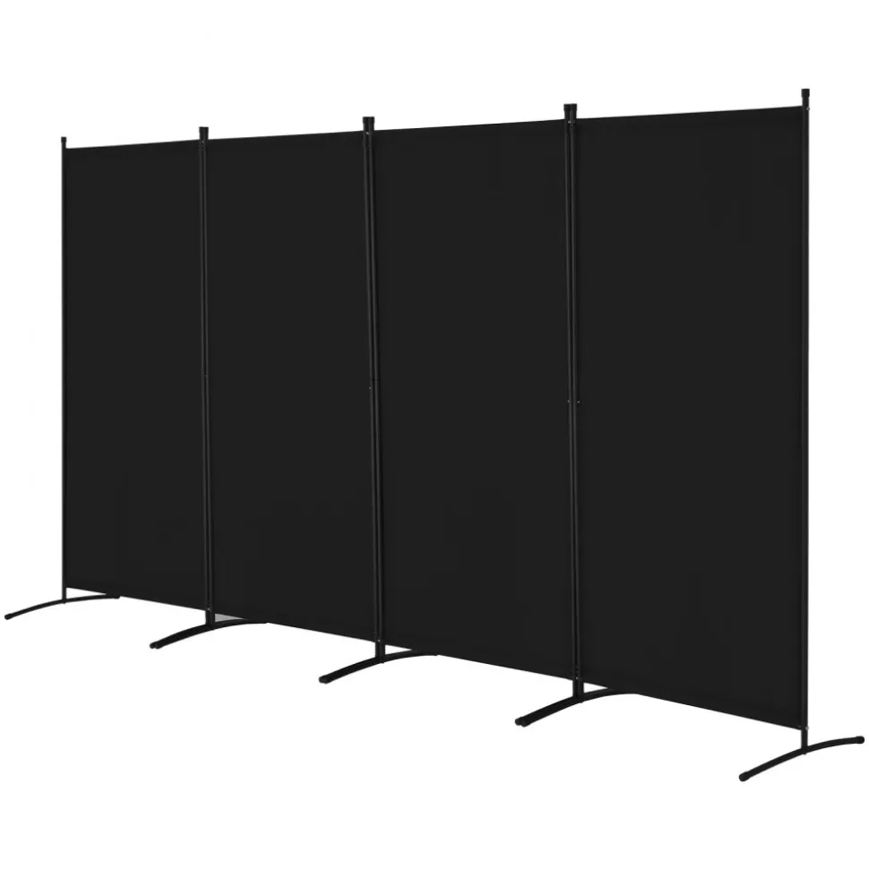 VEVOR Room Divider, 4 Panel Room Divider, Folding Privacy Screen and Portable Partition Divider for Room Separation, Freestanding Room Partitions for Office, Bedroom, Study, Black
