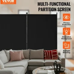 VEVOR Room Divider, 4 Panel Room Divider, Folding Privacy Screen and Portable Partition Divider for Room Separation, Freestanding Room Partitions for Office, Bedroom, Study, Black