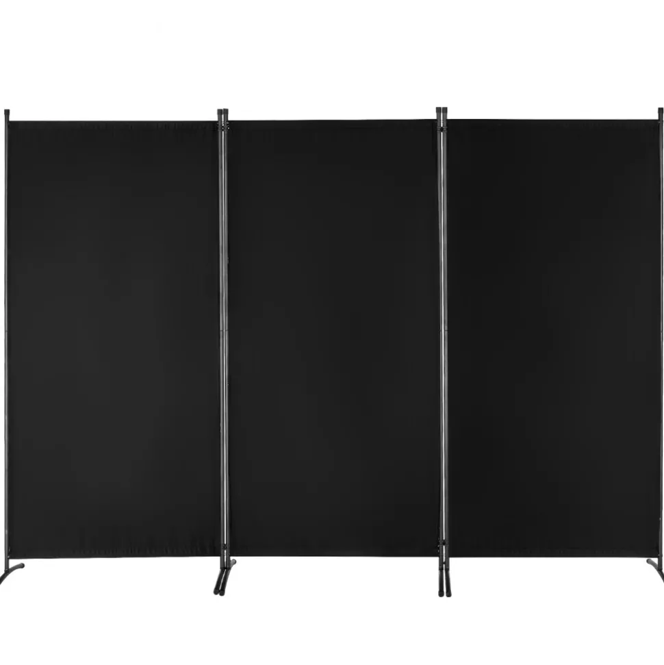 VEVOR Room Divider, 3 Panel Room Divider, Folding Privacy Screen and Portable Partition Divider for Room Separation, Freestanding Room Partitions for Office, Bedroom, Study, Black
