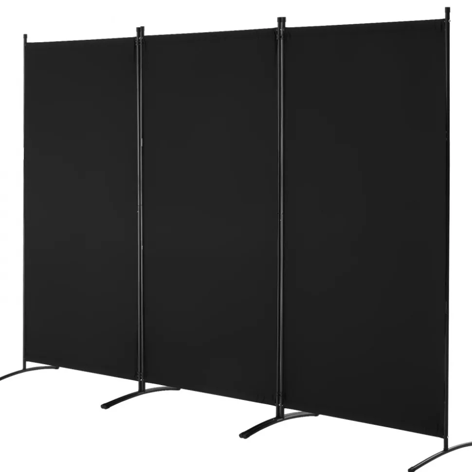 VEVOR Room Divider, 3 Panel Room Divider, Folding Privacy Screen and Portable Partition Divider for Room Separation, Freestanding Room Partitions for Office, Bedroom, Study, Black