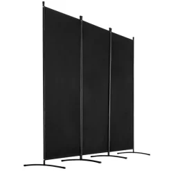VEVOR Room Divider, 3 Panel Room Divider, Folding Privacy Screen and Portable Partition Divider for Room Separation, Freestanding Room Partitions for Office, Bedroom, Study, Black