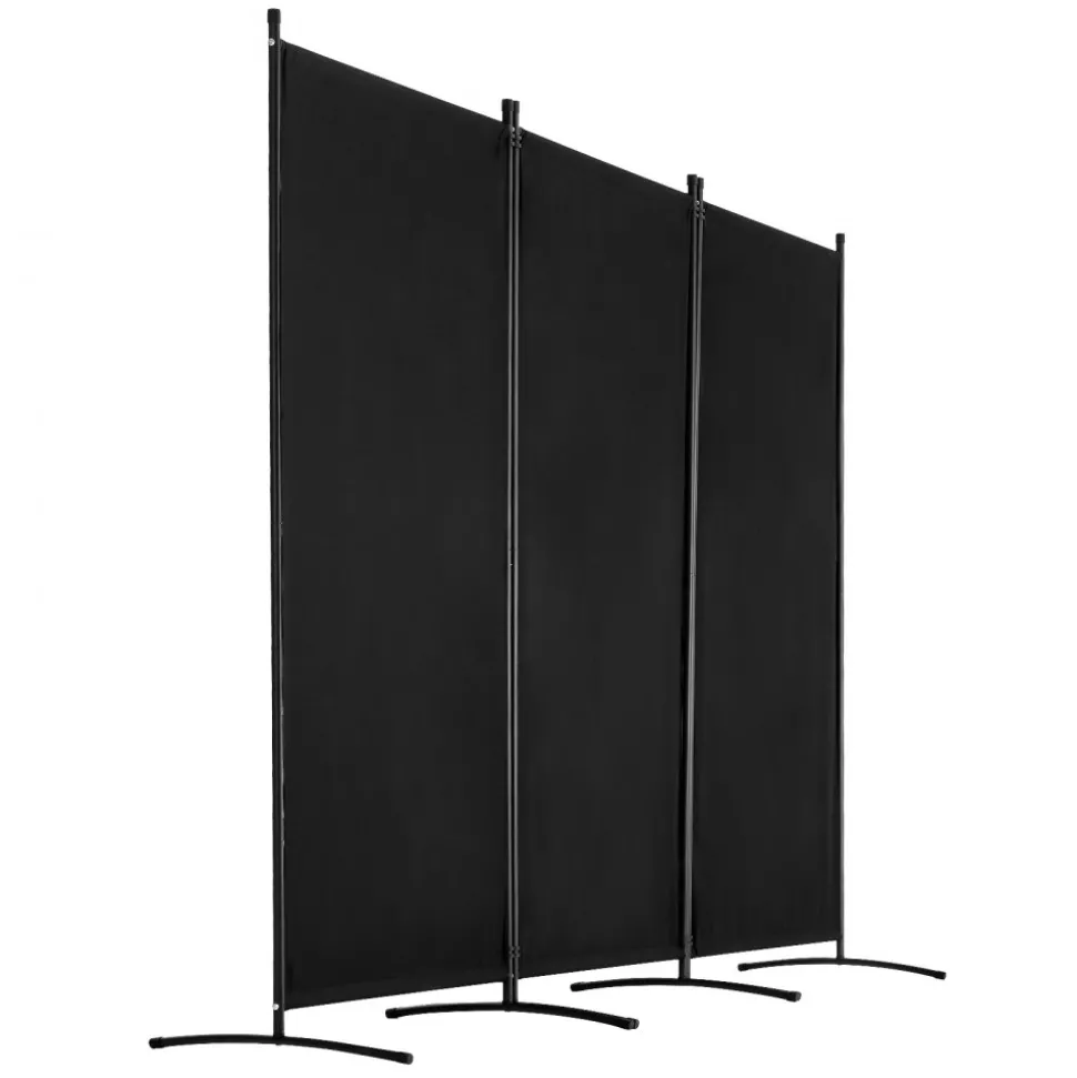 VEVOR Room Divider, 3 Panel Room Divider, Folding Privacy Screen and Portable Partition Divider for Room Separation, Freestanding Room Partitions for Office, Bedroom, Study, Black