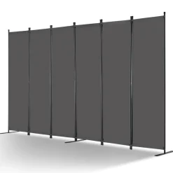 VEVOR Room Divider, 6 Panel Room Divider, Folding Privacy Screen and Portable Partition Divider for Room Separation, Freestanding Room Partitions for Office, Bedroom, Study, Grey