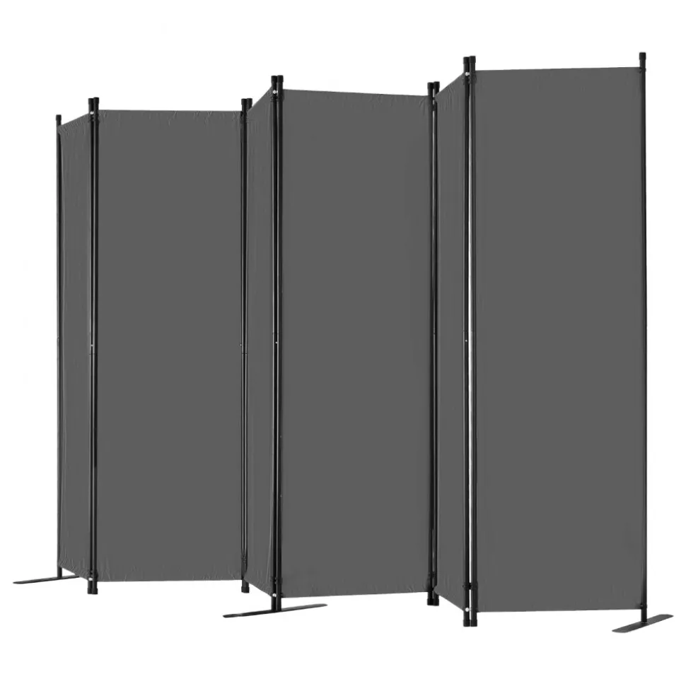 VEVOR Room Divider, 6 Panel Room Divider, Folding Privacy Screen and Portable Partition Divider for Room Separation, Freestanding Room Partitions for Office, Bedroom, Study, Grey