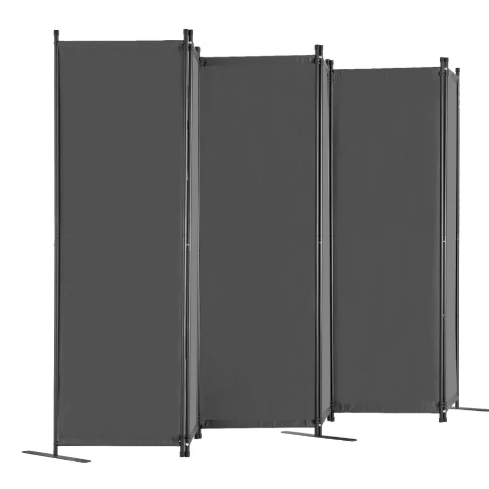 VEVOR Room Divider, 6 Panel Room Divider, Folding Privacy Screen and Portable Partition Divider for Room Separation, Freestanding Room Partitions for Office, Bedroom, Study, Grey