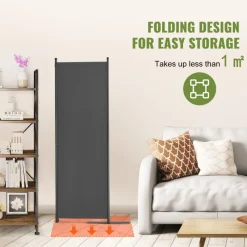 VEVOR Room Divider,  4 Panel Room Dividers and Folding Privacy Screens, Fabric Partition Room Dividers for Office, Bedroom, Dining Room, Study, Freestanding, Light Gray