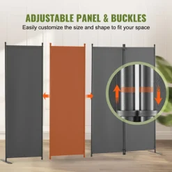 VEVOR Room Divider,  4 Panel Room Dividers and Folding Privacy Screens, Fabric Partition Room Dividers for Office, Bedroom, Dining Room, Study, Freestanding, Light Gray