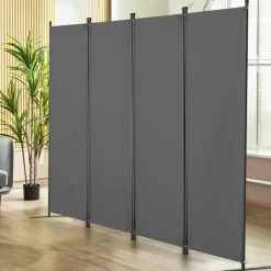 VEVOR Room Divider,  4 Panel Room Dividers and Folding Privacy Screens, Fabric Partition Room Dividers for Office, Bedroom, Dining Room, Study, Freestanding, Light Gray