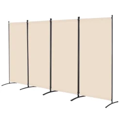 VEVOR Room Divider, 4 Panel Room Divider, Folding Privacy Screen and Portable Partition Divider for Room Separation, Freestanding Room Partitions for Office, Bedroom, Study, Beige