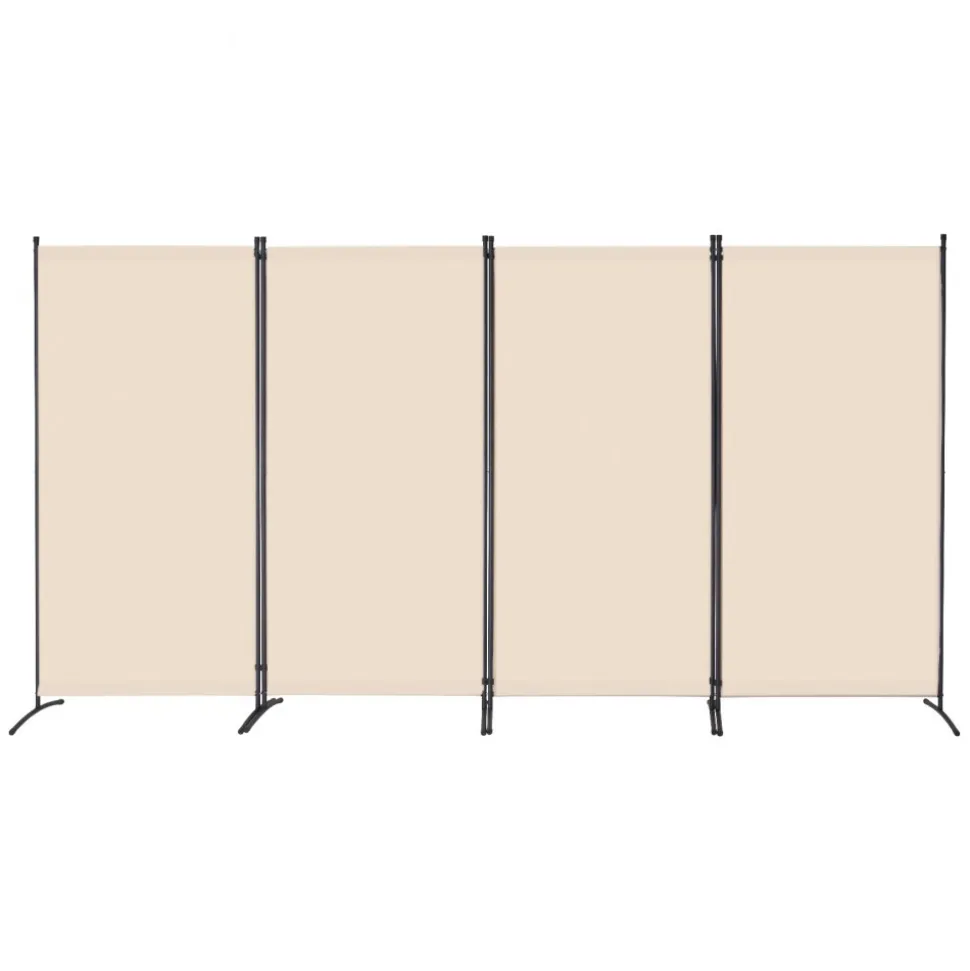 VEVOR Room Divider, 4 Panel Room Divider, Folding Privacy Screen and Portable Partition Divider for Room Separation, Freestanding Room Partitions for Office, Bedroom, Study, Beige