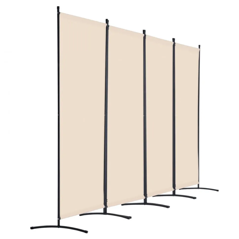 VEVOR Room Divider, 4 Panel Room Divider, Folding Privacy Screen and Portable Partition Divider for Room Separation, Freestanding Room Partitions for Office, Bedroom, Study, Beige