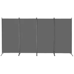 VEVOR Room Divider, 4 Panels Room Divider, Folding Privacy Screen and Portable Partition Divider for Room Separation, Freestanding Room Partitions for Office, Bedroom, Study, Grey