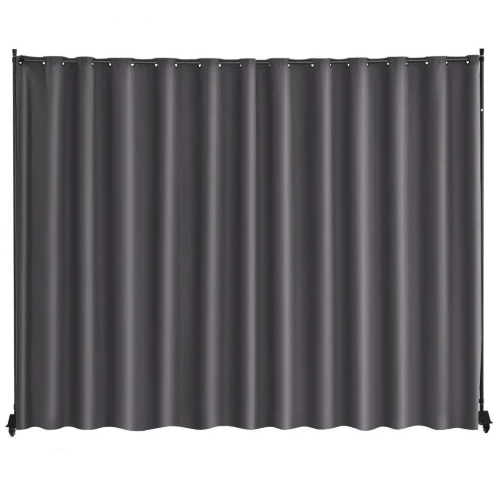 VEVOR Room Divider, Portable Panel Room Divider with Wheels Curtain Divider Stand, Freestanding Room Divider Privacy Screen for Office, Bedroom, Dining Room, Study, Gray