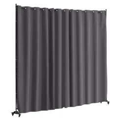 VEVOR Room Divider, Portable Panel Room Divider with Wheels Curtain Divider Stand, Freestanding Room Divider Privacy Screen for Office, Bedroom, Dining Room, Study, Gray