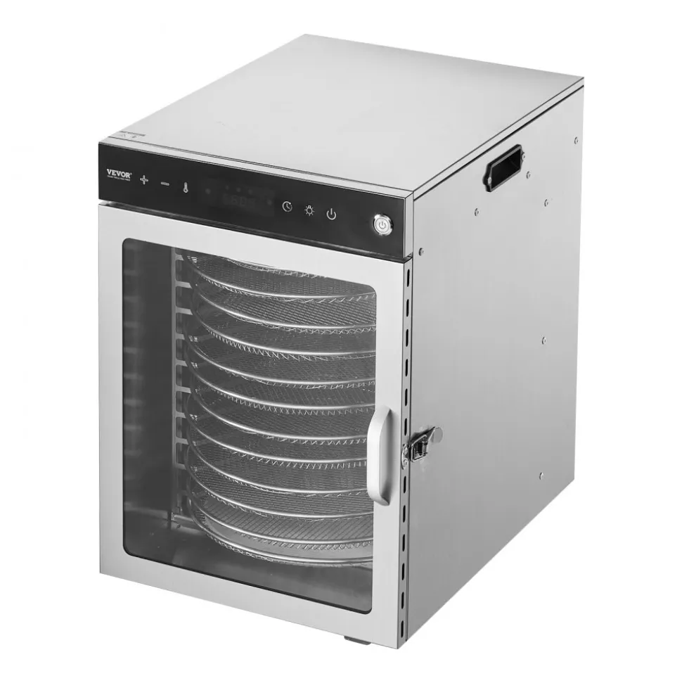 VEVOR Rotary Food Dehydrator Machine, 12 Stainless Steel Trays, 800W Electric Food Dryer with Adjustable Temp & 24-Hour Timer, Food-Dehydrator for Jerky, Meat, Fruit, Vegetables, Herbs, Dog Treats