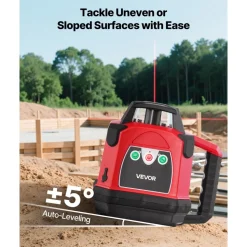VEVOR Rotary Laser Level Kit, 1650ft 360-Degree Self Leveling Red Horizontal Laser Transit,with Heavy-duty Tripod, Receiver, Remote Control, Toolcase, IP54 Waterproof, 0.06 in/100 ft for Construction