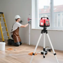 VEVOR Rotary Laser Level Kit, 1650ft 360-Degree Self Leveling Red Horizontal Laser Transit,with Tripod,Receiver,Remote Control, Scale,Toolcase, IP66 Waterproof, 0.80in/100ft Precision for Construction