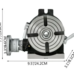 VEVOR Rotary Table 6inch(150mm) Horizontal Vertical Milling Table 2/5inch(10mm) 4-Slot Milling Rotary Table MT-2 Rotary Table for Milling with Indexing Plate Set for Precision Milling Drilling