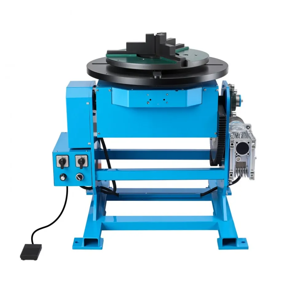 VEVOR Rotary Welding Positioner, 1102 lbs Load Capacity, -45° to 90° Tilt Angle Welding Positioner Turntable Table, 0.2-2 RPM Speed Control, Electric and Foot Pedal, for Cutting, Grinding, Assembly