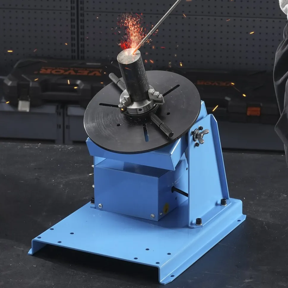 VEVOR Rotary Welding Positioner 10KG, 0-90° Welding Positioning Turntable Table with 8.1 Inch 3-Jaw Lathe Chuck, 1-12 RPM 20W Portable Welder Positioning Machine for Cutting Grinding Assembly Testing