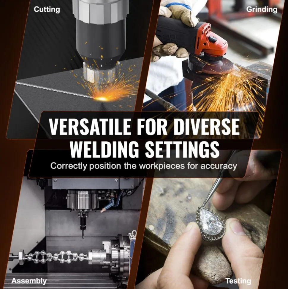 VEVOR Rotary Welding Positioner 10KG, 0-90° Welding Positioning Turntable Table with 8.1 Inch 3-Jaw Lathe Chuck, 1-12 RPM 20W Portable Welder Positioning Machine for Cutting Grinding Assembly Testing