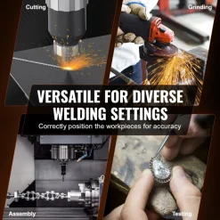 VEVOR Rotary Welding Positioner 50KG, 0-90° Welding Positioning Turntable Table 0.5-6RPM 120W, with 12.4 Inch 3-Jaw Lathe Chuck & Welding Torch Stand Holder for Cutting, Grinding, Assembly, Testing