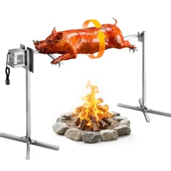 VEVOR Rotisserie Grill AC120V 8 Level Height Electric Rotisserie Grill Kit, BBQ Grills Rotisseries Kit with 132 lbs Load Capacity, 38W Motor, Stainless Steel Automatic Grilling Kits for Parties