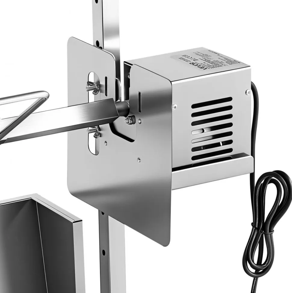 VEVOR Rotisserie Grill, 38W BBQ Outdoor Pig & Lamb Spit Roaster, Charcoal Spit Roaster with 132 LBS Load Capacity & 7-Level Height, Stainless Steel Electric Rotisserie Grill Kit for Camping Outdoor