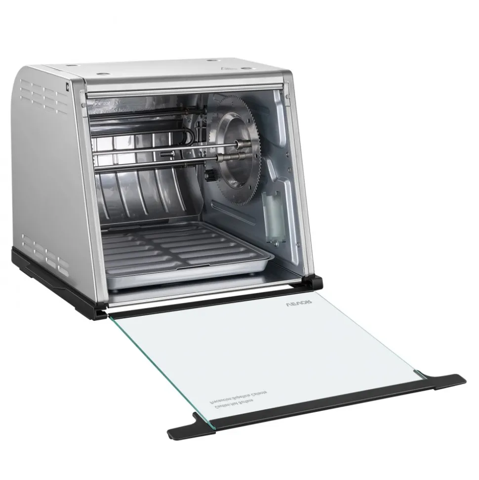 VEVOR Rotisserie Oven Large Capacity 12L Shawarma Grill Machine 1250W, for Chicken, Beef Ribs, Lamb Leg, Grilled Vegetables, Countertop Grill Roaster with Heat-Resistant Door and Timer Control
