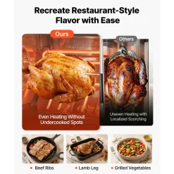 VEVOR Rotisserie Oven Large Capacity 12L Shawarma Grill Machine 1250W, for Chicken, Beef Ribs, Lamb Leg, Grilled Vegetables, Countertop Grill Roaster with Heat-Resistant Door and Timer Control