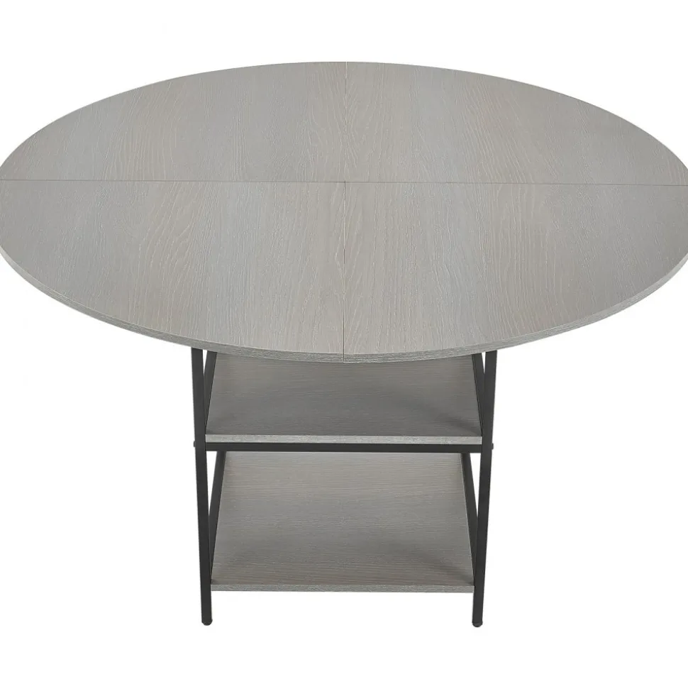 VEVOR Round Dining Table, 47 inch Wood Table for 4-6 Person, Farmhouse Circle Dinner Furniture, Rustic Leisure Tables with Thick Wooden Legs, for Home Kitchen Living Room, Grey (Only Table)