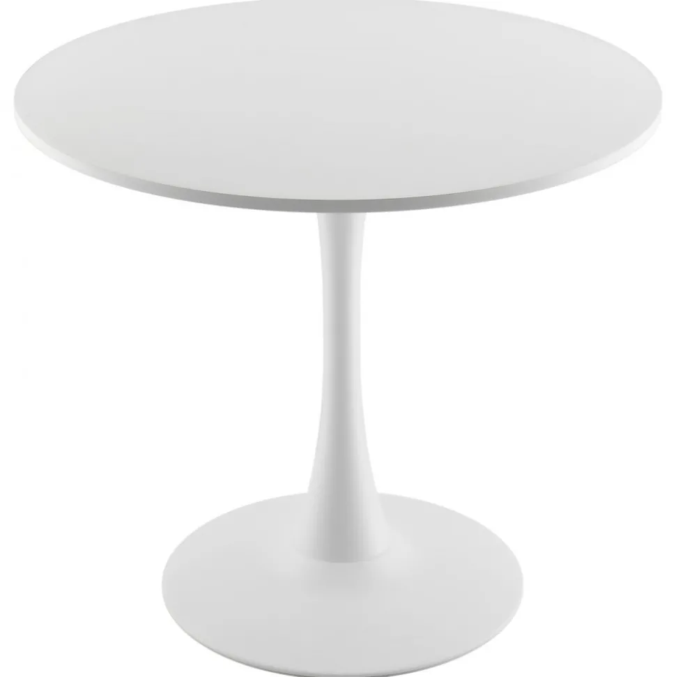 VEVOR Round Dining Table, 31.5 in Wood Table for 2-4 Person, Modern Circle Furniture, Leisure Coffee Office Tables with Pedestal Base in Tulip Design, for Home Kitchen Living Room, White(Only Table)