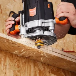 VEVOR Router Bits Set, 3 Pieces, Carbide Router Bit Kit with 1/4 Inch Shank, Wood Carrying Case, Woodworking Tools for Professional and Beginners Carpenter, for Wood MDF Particle Board Plywood